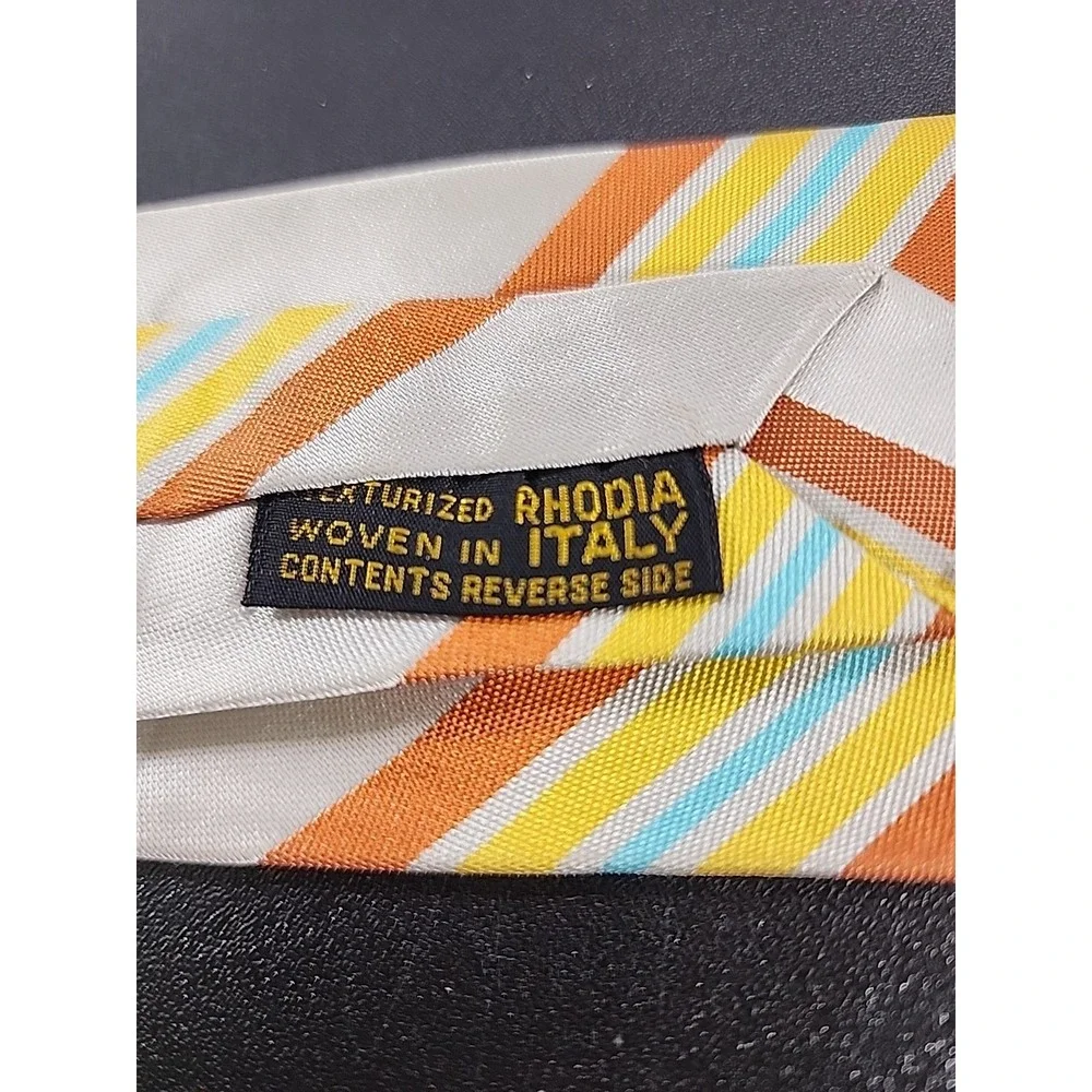 Vintage RHODIA  Boys‎ clip neck tie Geometric  Classic Italy